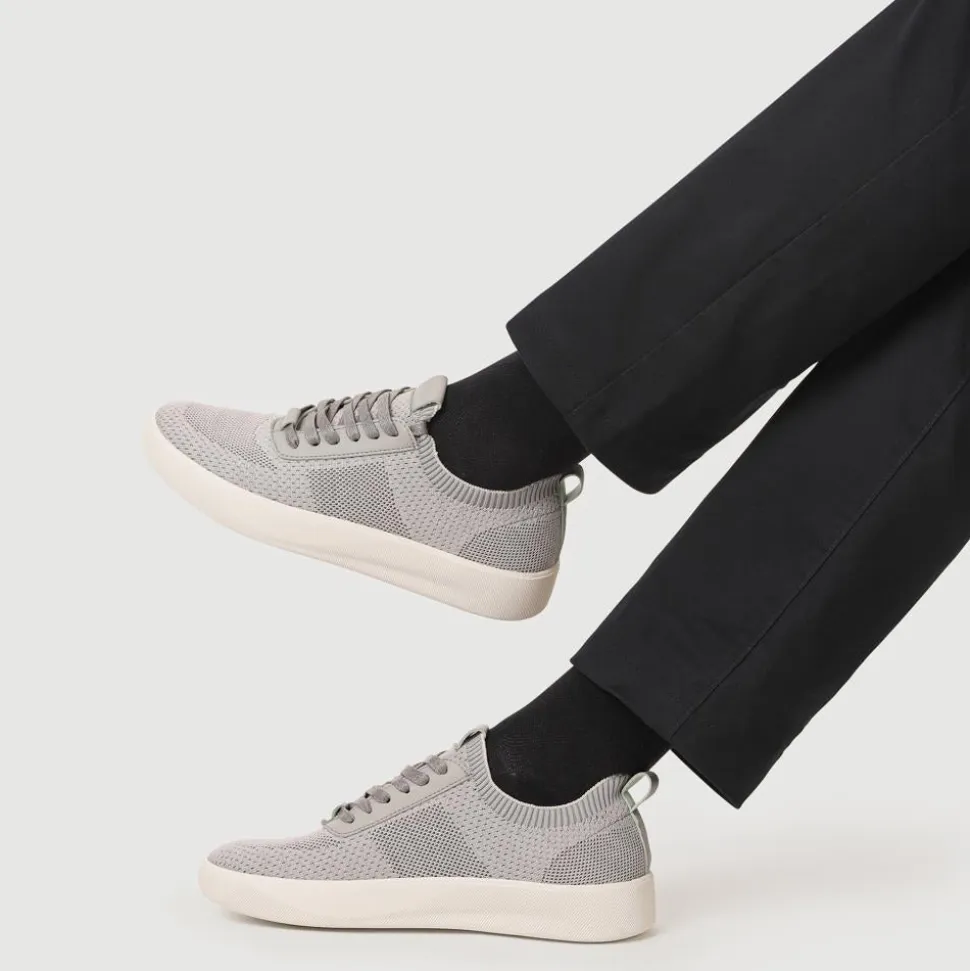 Breathable Chunky-Soled Lace-Ups - Grey