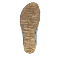 Breathable Cushioned Leather Mules - Denim