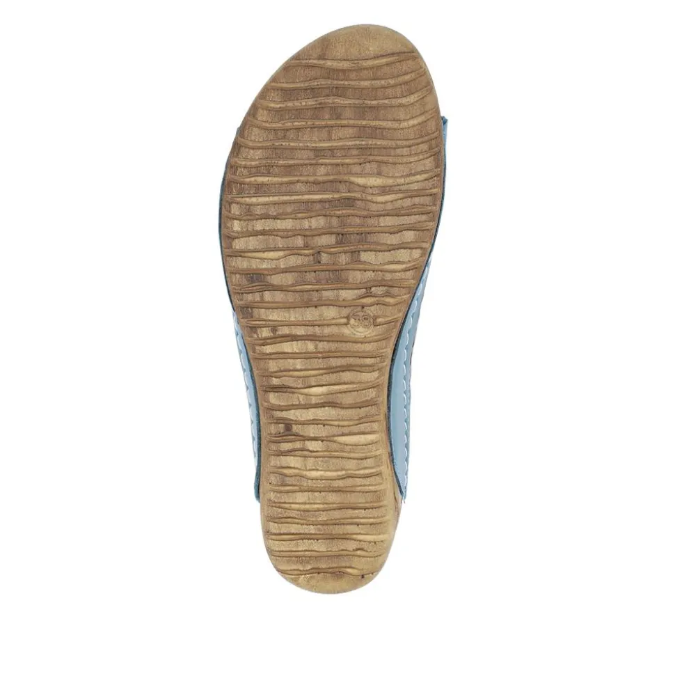 Breathable Cushioned Leather Mules - Denim