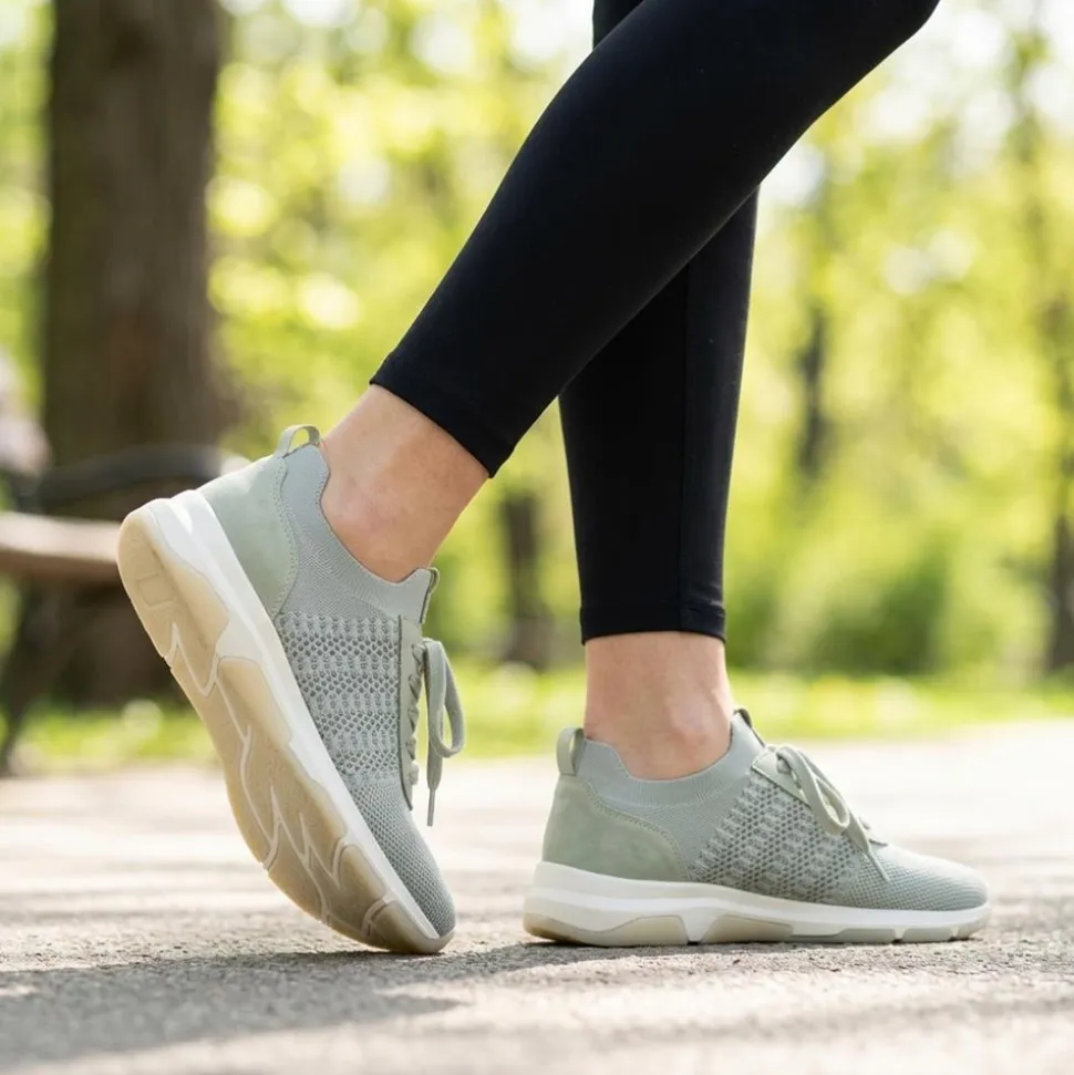 Breathable Lace Up Sporty Trainers - Khaki