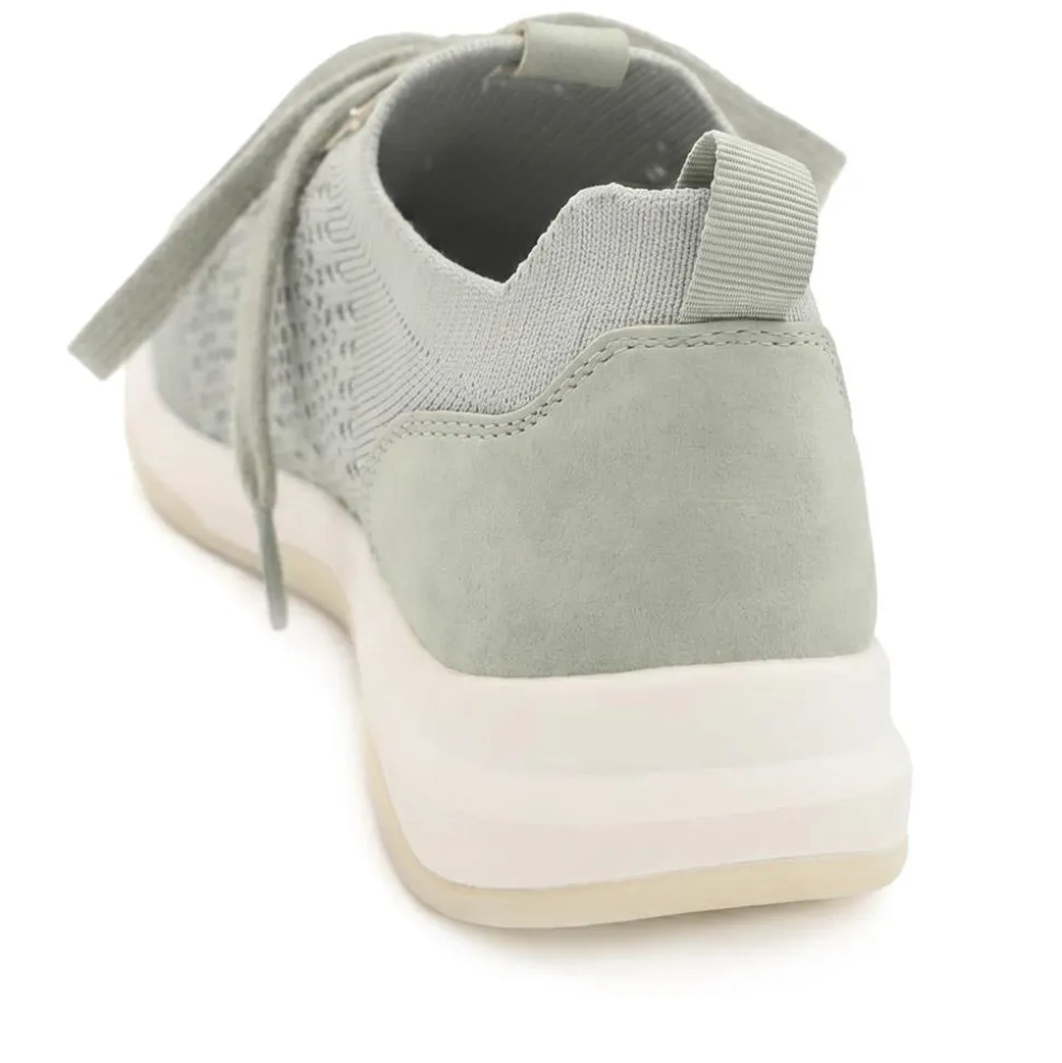 Breathable Lace Up Sporty Trainers - Khaki