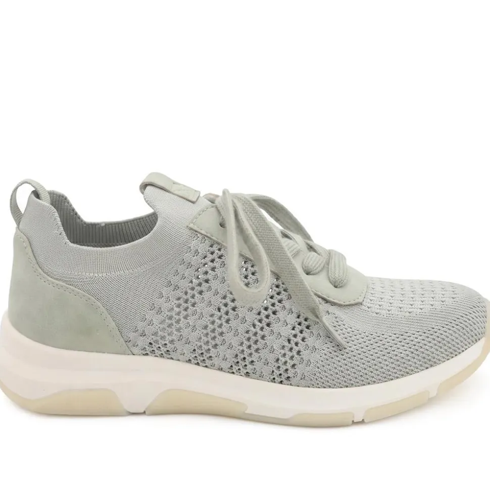 Breathable Lace Up Sporty Trainers - Khaki