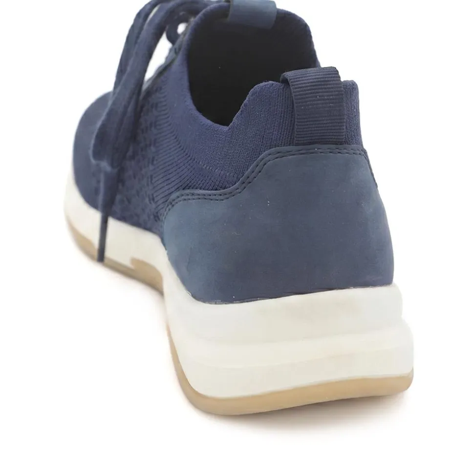 Breathable Lace Up Sporty Trainers - Navy