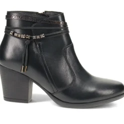 Breathable Leather Ankle Boots - Black