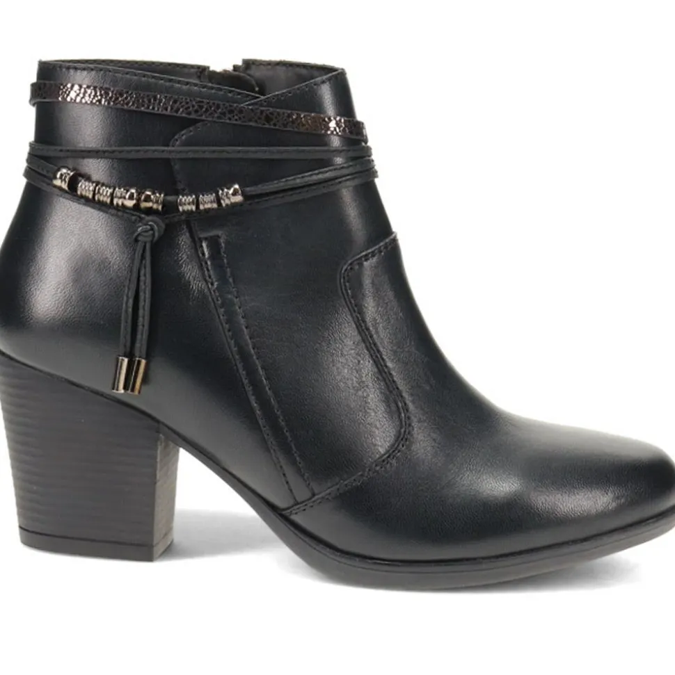 Breathable Leather Ankle Boots - Black