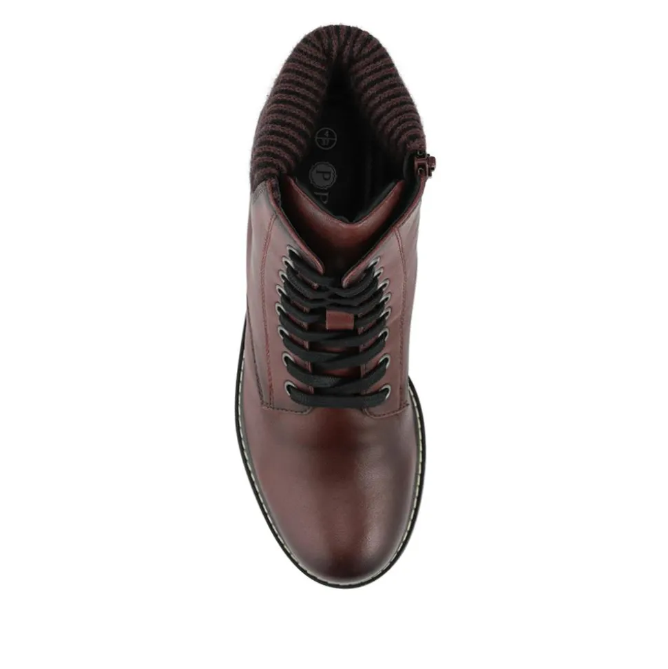 Breathable Leather Boots - Bordeaux