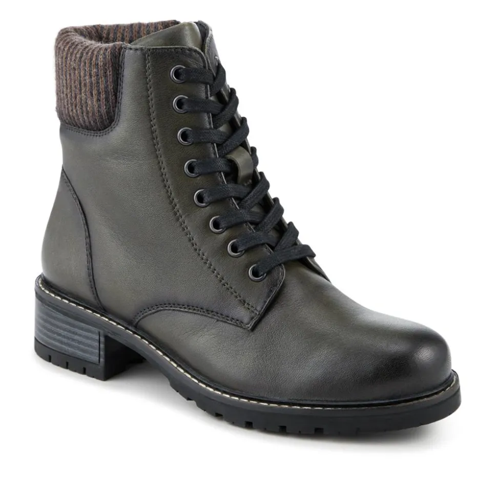 Breathable Leather Boots - Khaki
