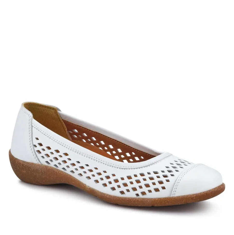 Breathable Leather Pumps - White