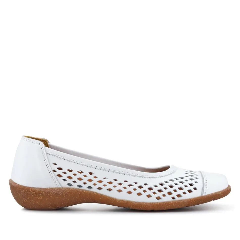 Breathable Leather Pumps - White