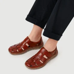 Breathable Leather Touch-Fasten Shoes - Tan