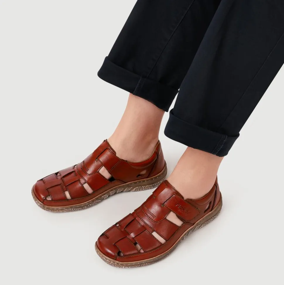 Breathable Leather Touch-Fasten Shoes - Tan