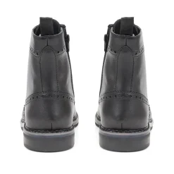 Brogue Detail Lace Up Boots - Black