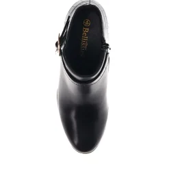 Buckled Block-Heeled Ankle Boots - Black