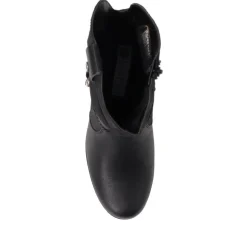 Buckled Calf-Length Boots - Black