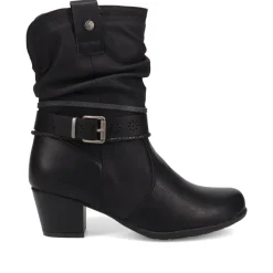 Buckled Calf-Length Boots - Black