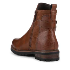 Buckle-Detail Ankle Boots - Tan