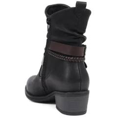 Buckle-Detailed Ankle Boots - Black