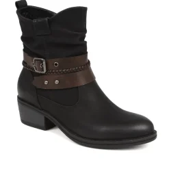 Buckle-Detailed Ankle Boots - Black