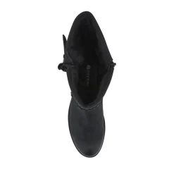 Buckle-Detailed Calf Length Boots - Black