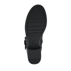 Buckle-Detailed Calf Length Boots - Black