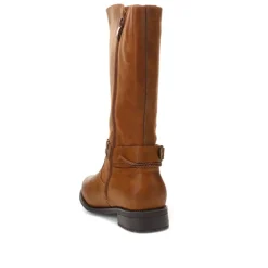 Buckle-Detailed Long Boots - Tan