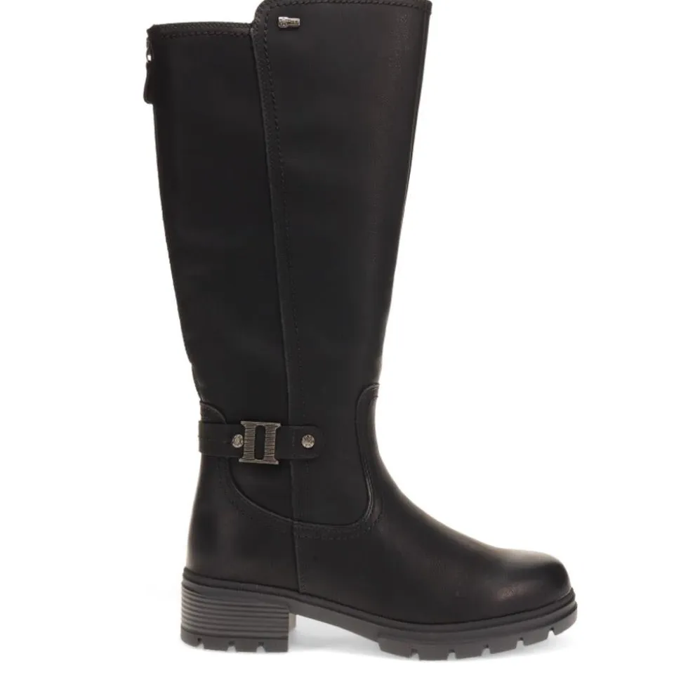 Buckle Detail Long Boots - Black