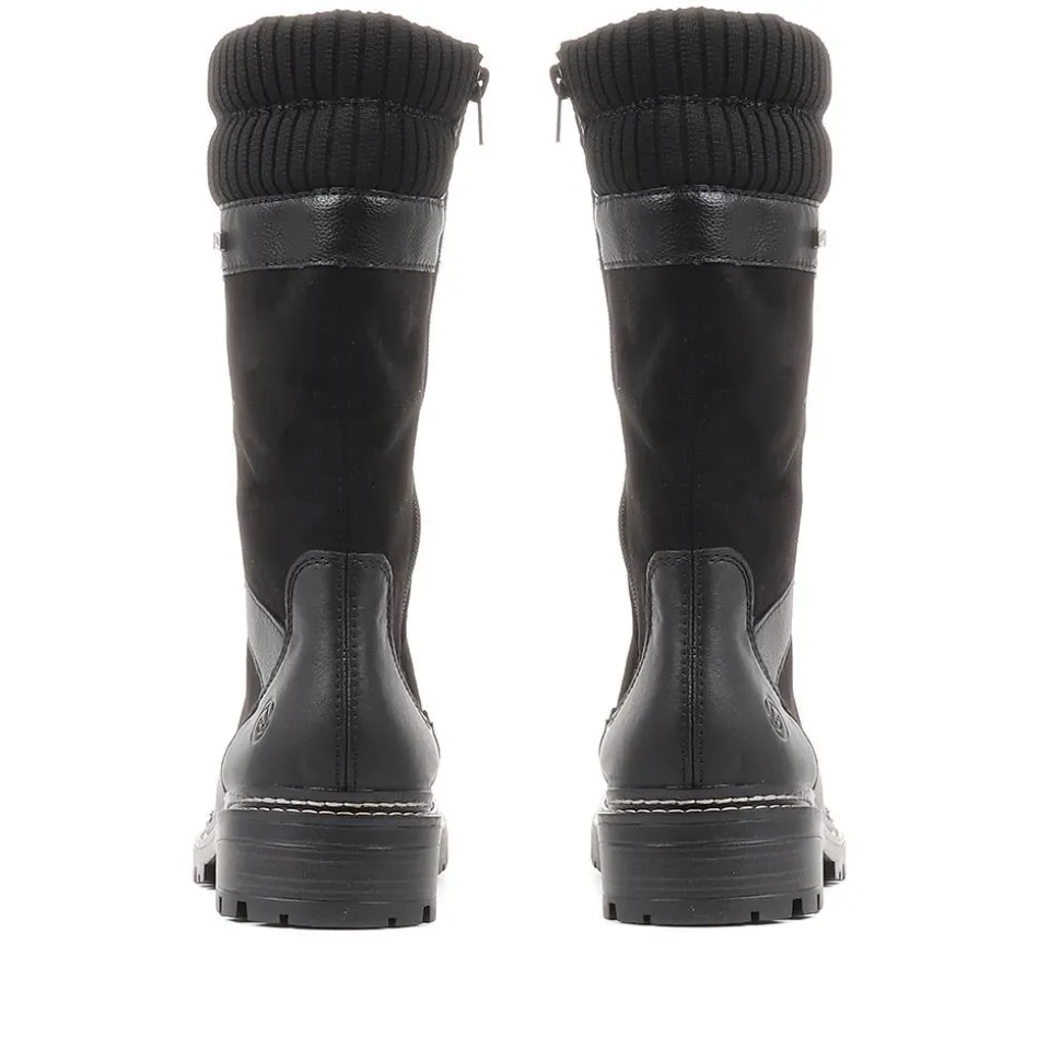 Buckle Detail Long Boots - Black
