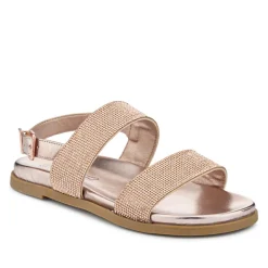 Buckled Slingback Sandals - Rose Gold