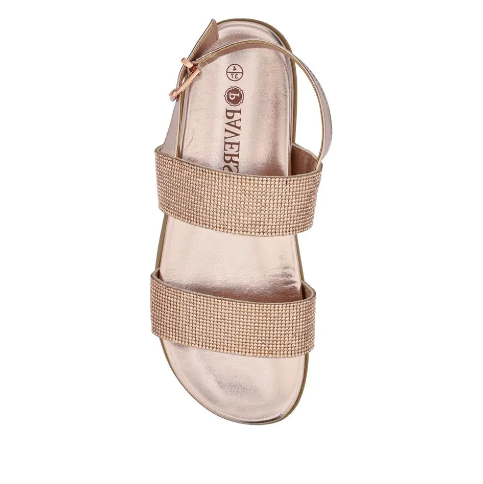 Buckled Slingback Sandals - Rose Gold