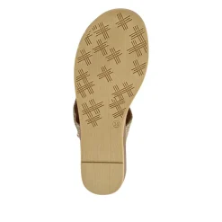 Buckled Toe Post Sandals - Gold