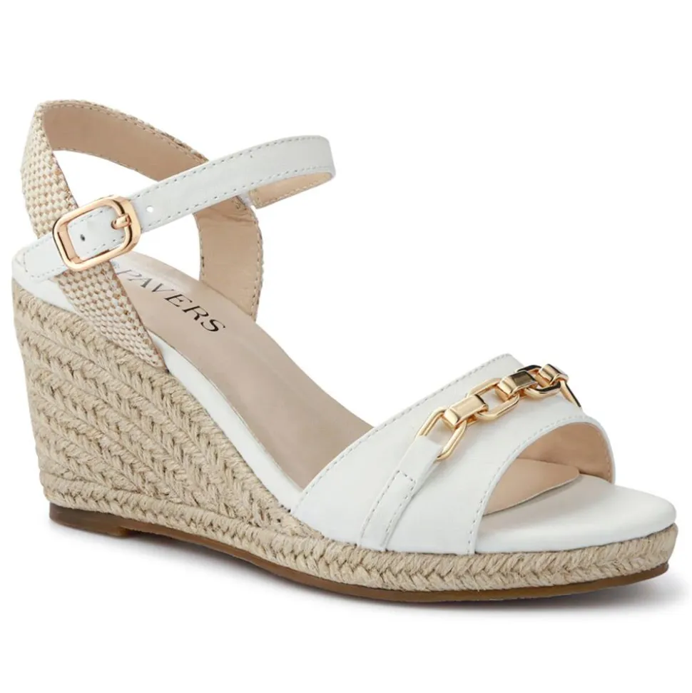 Buckled Wedge-Heel Espadrilles - White