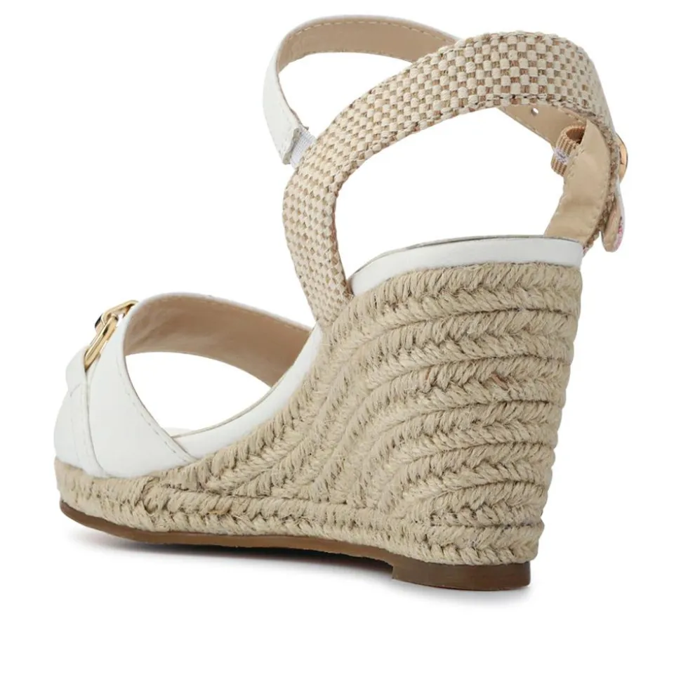 Buckled Wedge-Heel Espadrilles - White