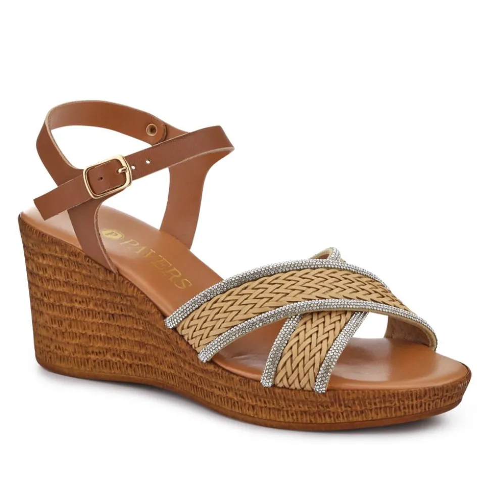 Buckle-Fastening Wedge Espadrilles - Beige