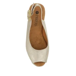 Buckle Fastening Wedge Espadrilles - Gold