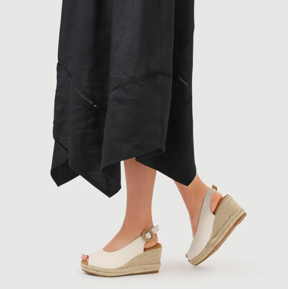 Buckle Fastening Wedge Espadrilles - White