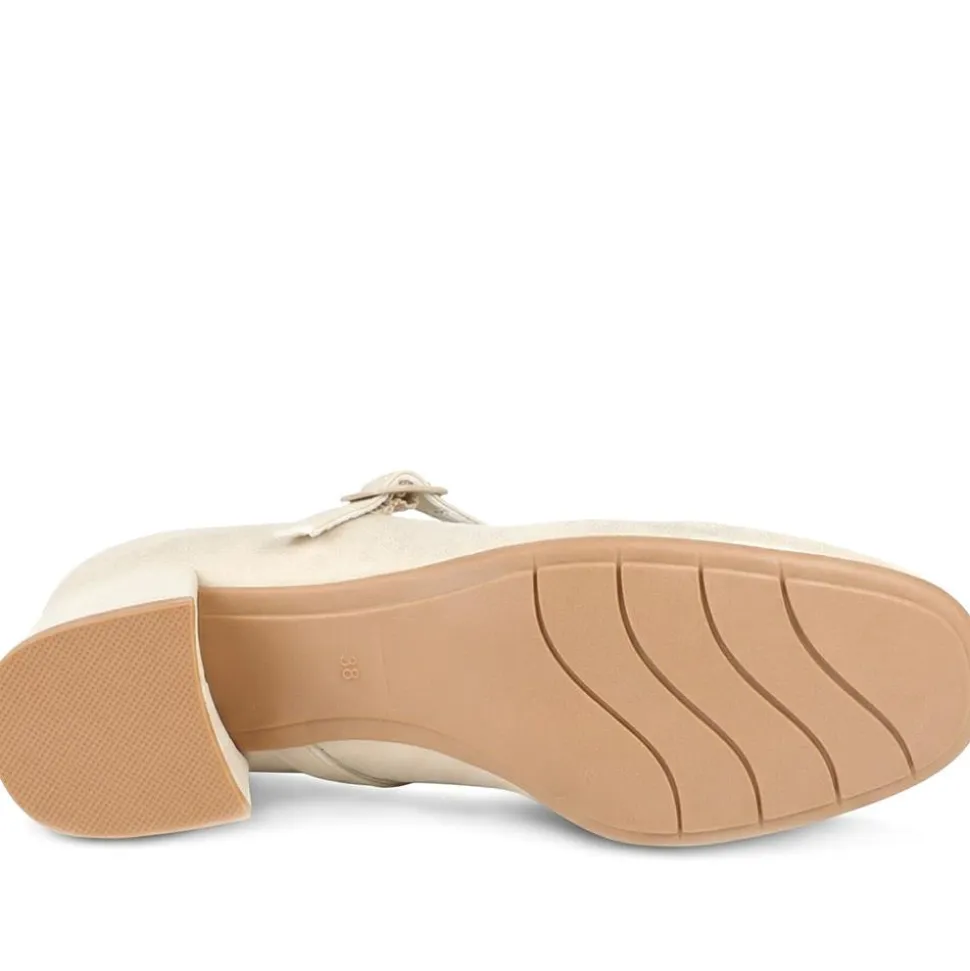 Buckle-Fasten Smart Mary Janes - Gold Shimmer