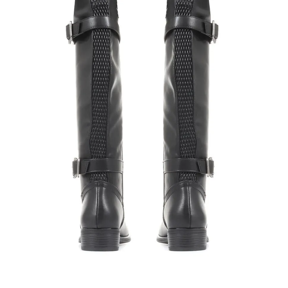 Buckle Rider Boots - Black