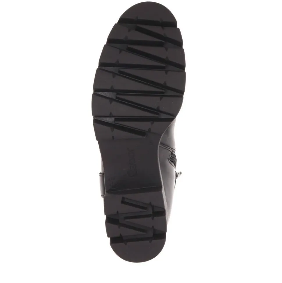 Buford Chunky Leather Ankle Boots - Black