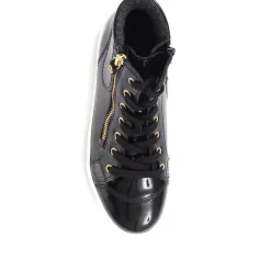 Bulner High Top Leather Trainers - Black Patent