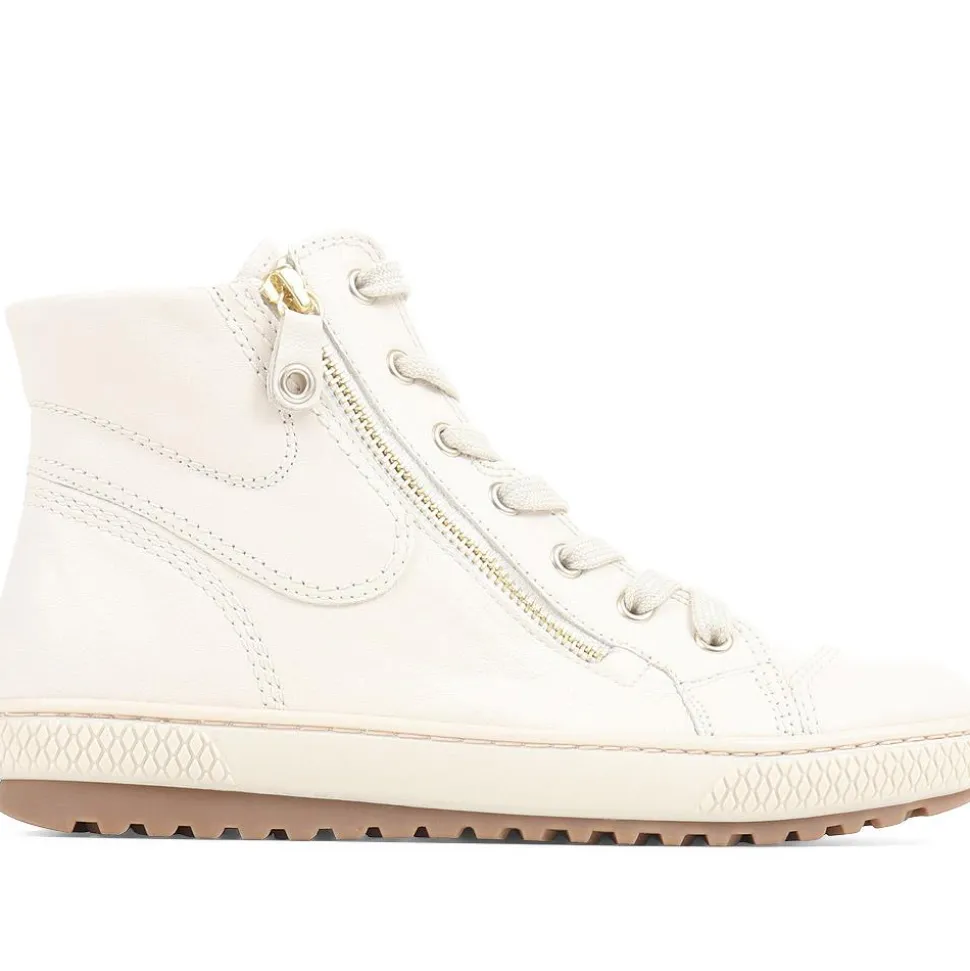 Bulner High Top Leather Trainers - Cream