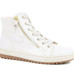 Bulner High Top Leather Trainers - Cream