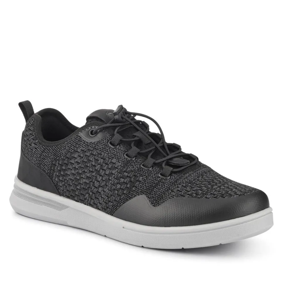 Bungee-Laced Memory Foam Shoes - Black