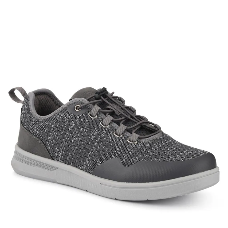 Bungee-Laced Memory Foam Shoes - Grey