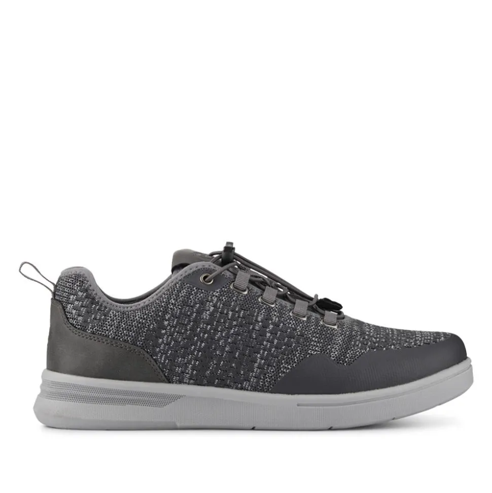 Bungee-Laced Memory Foam Shoes - Grey