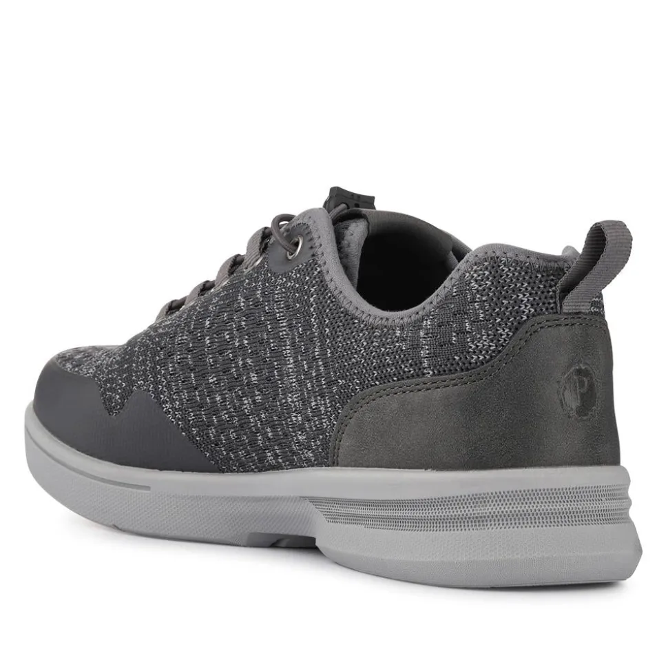 Bungee-Laced Memory Foam Shoes - Grey