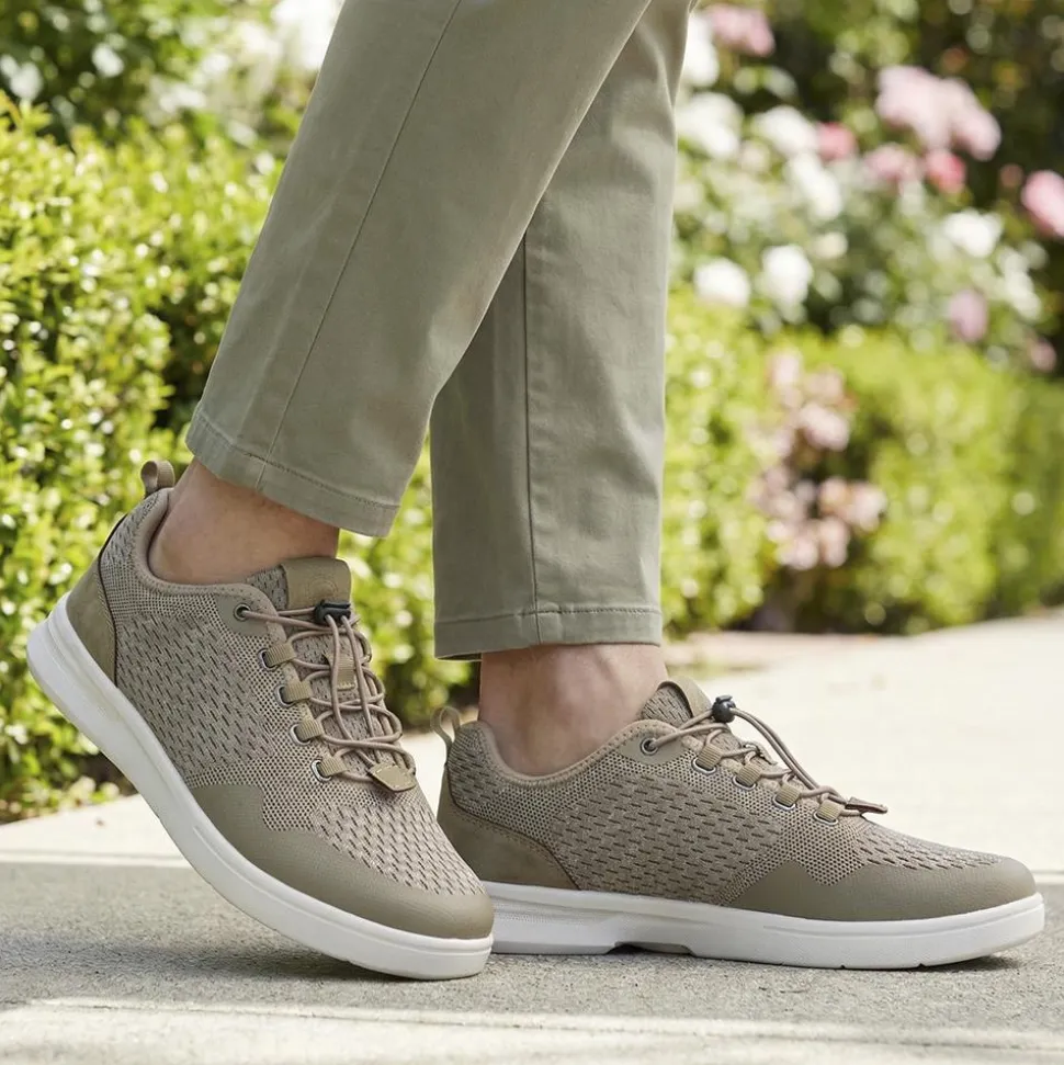 Bungee-Laced Memory Foam Shoes - Taupe