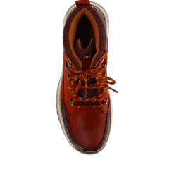 Bungee-Lace Leather Walking Boots - Tan