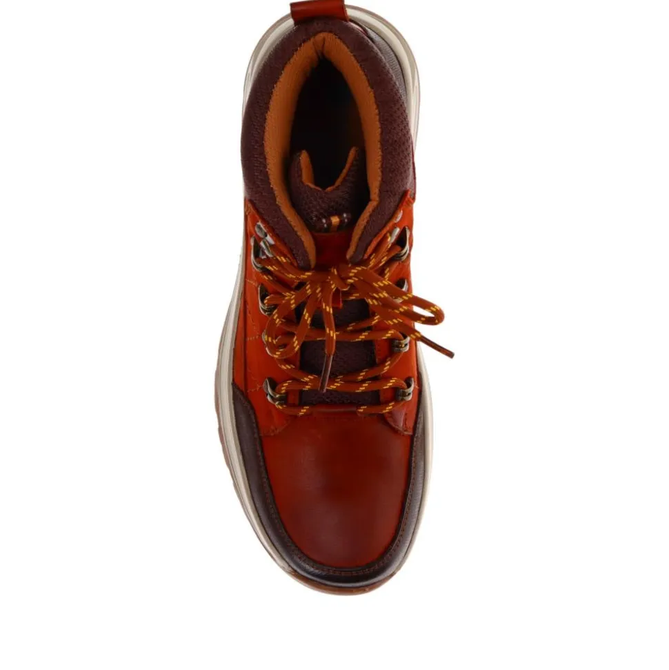 Bungee-Lace Leather Walking Boots - Tan
