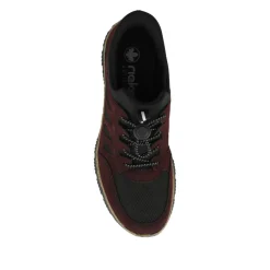 Bungee Lace Slip On Trainers - Burgundy