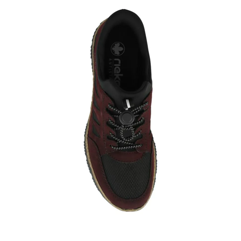 Bungee Lace Slip On Trainers - Burgundy